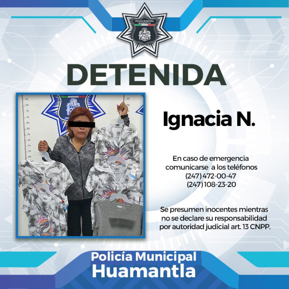 Detiene Dirección de Seguridad Pública de Huamantla a fardera en el centro de la ciudad